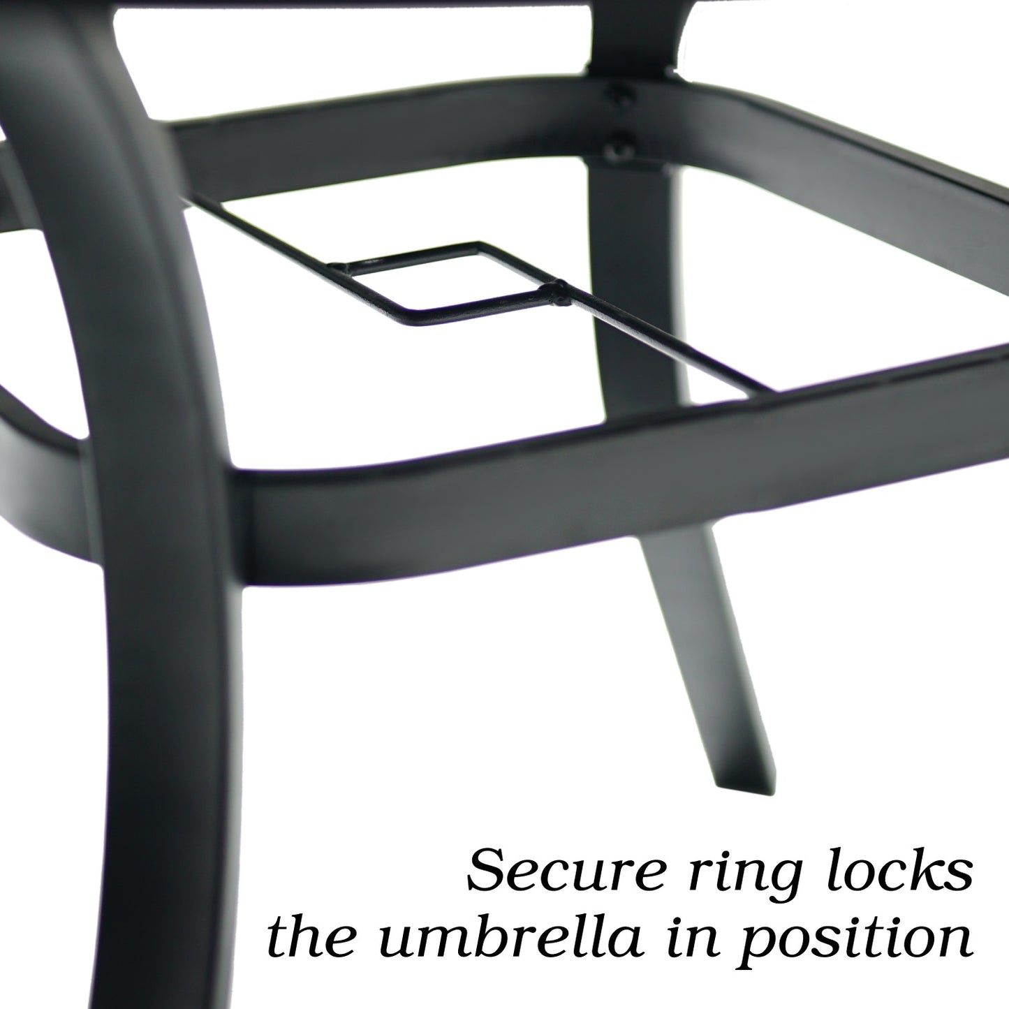 40 inch Round Glass Patio Dining Table with Umbrella Hole