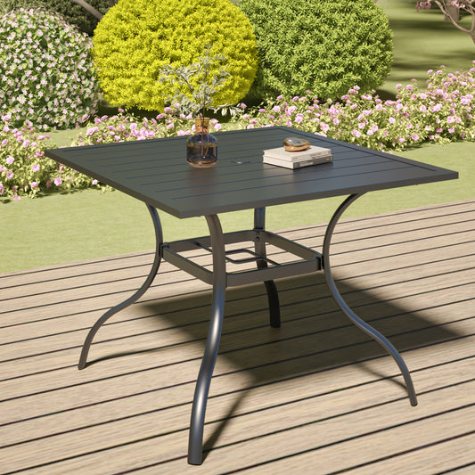 35" Square Patio Dining Table with Umbrella Hole