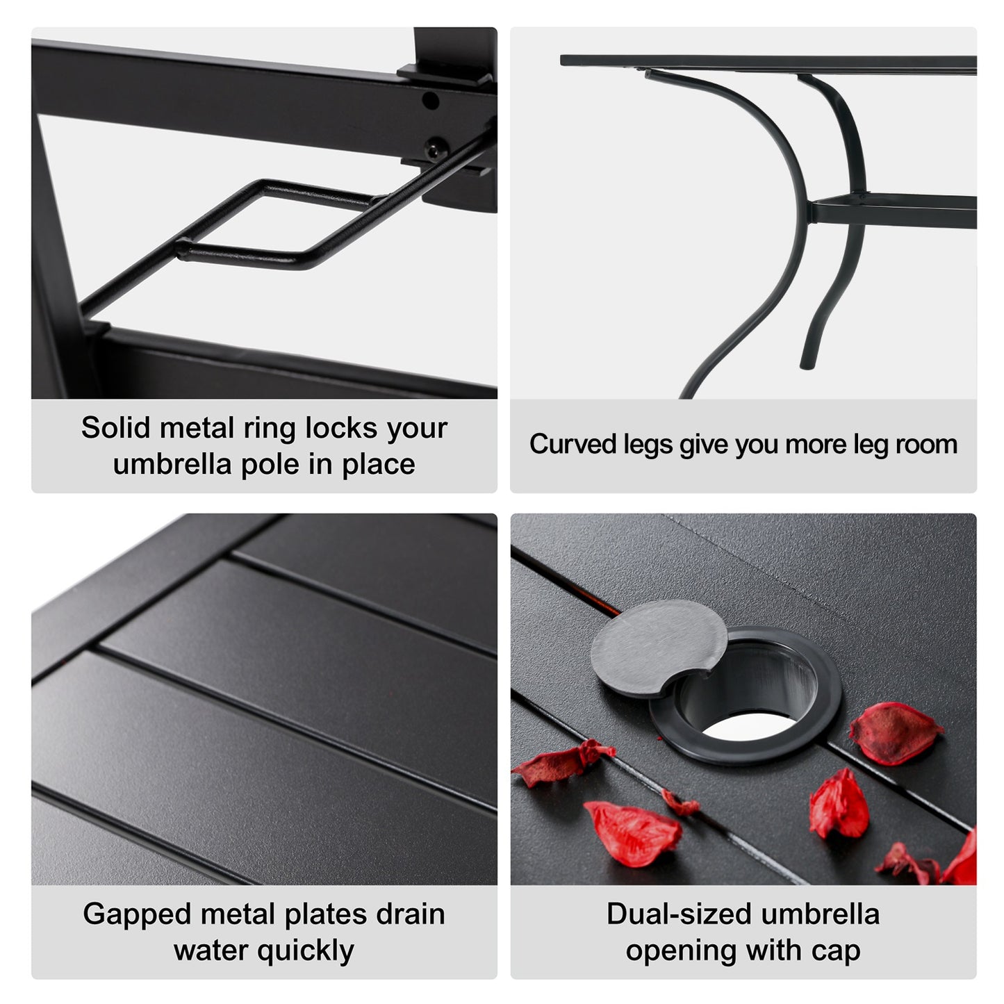 63" x 38" Rectangle Patio Dining Table