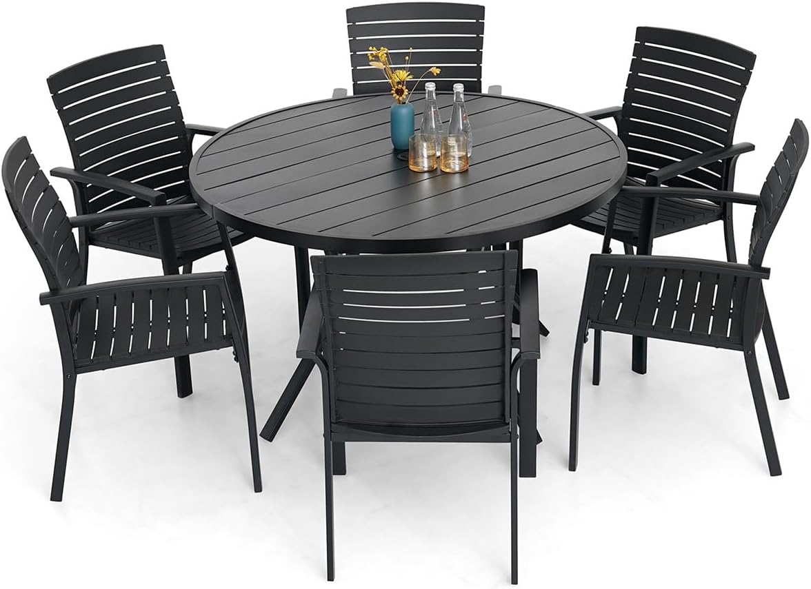 48 inch Round Patio Dining Table with Umbrella Hole