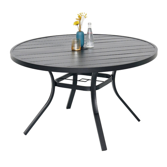 48 inch Round Patio Dining Table with Umbrella Hole