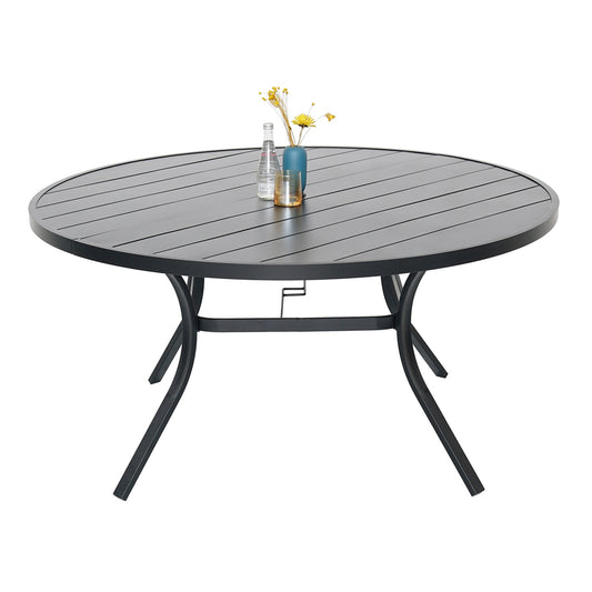 58 inch Round Patio Dining Table with Umbrella Hole
