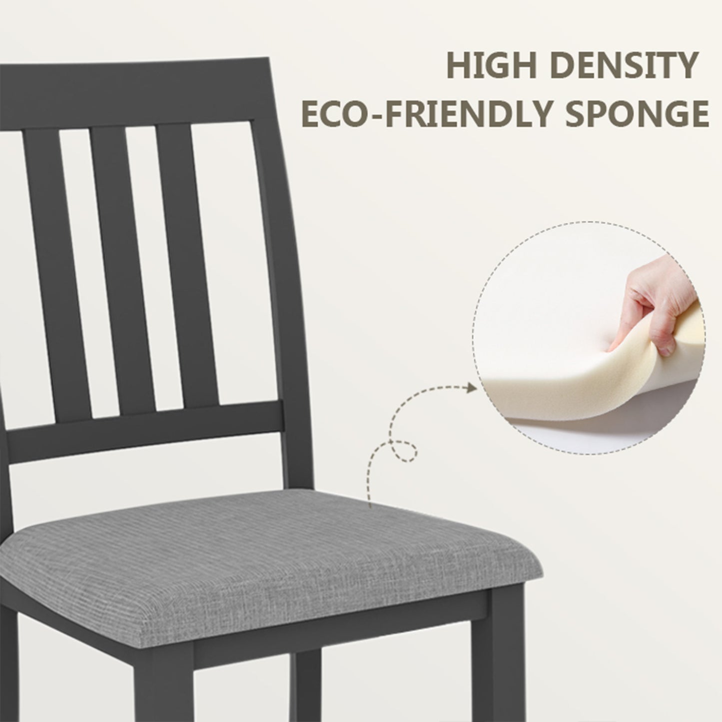 6-Piece Wooden Dining Table Set with Upholstered Chairs and Bench