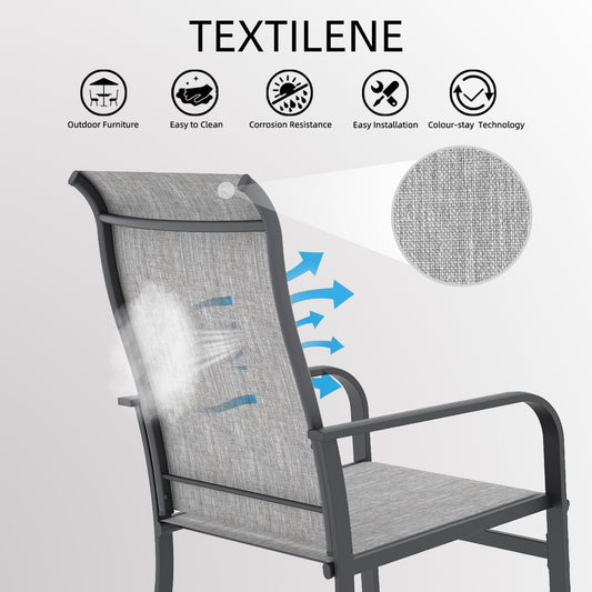 Juego de 7 mesas rectangulares de patio de 63" x 38" y sillas apilables