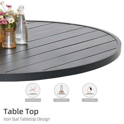 58 inch Round Patio Dining Table with Umbrella Hole