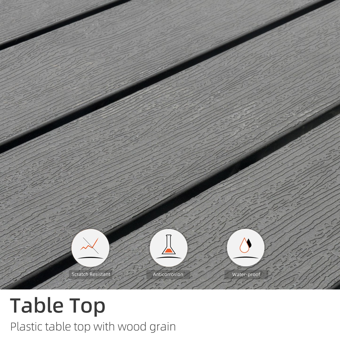 Patio 37" Plastic Square Table and  Stackable Chairs Set of 5