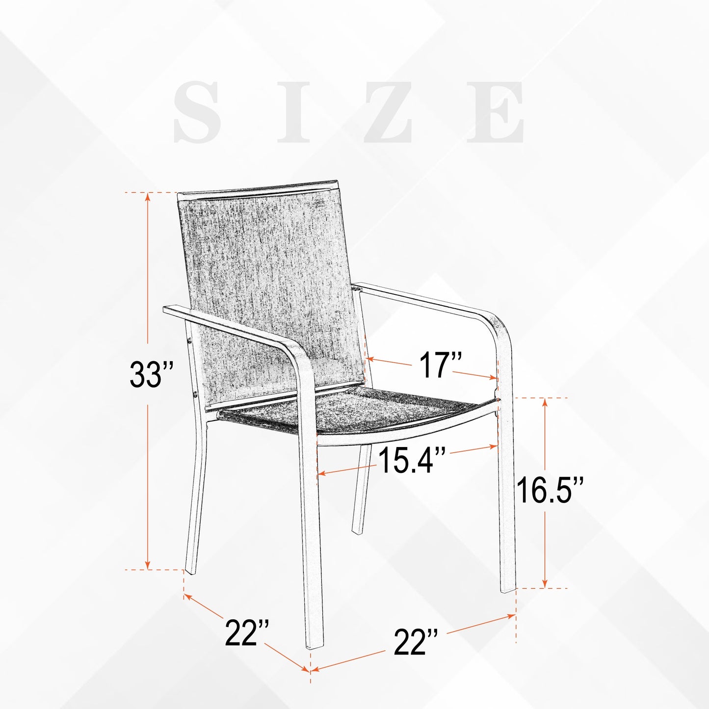 Sling Patio Stackable Dining Chairs