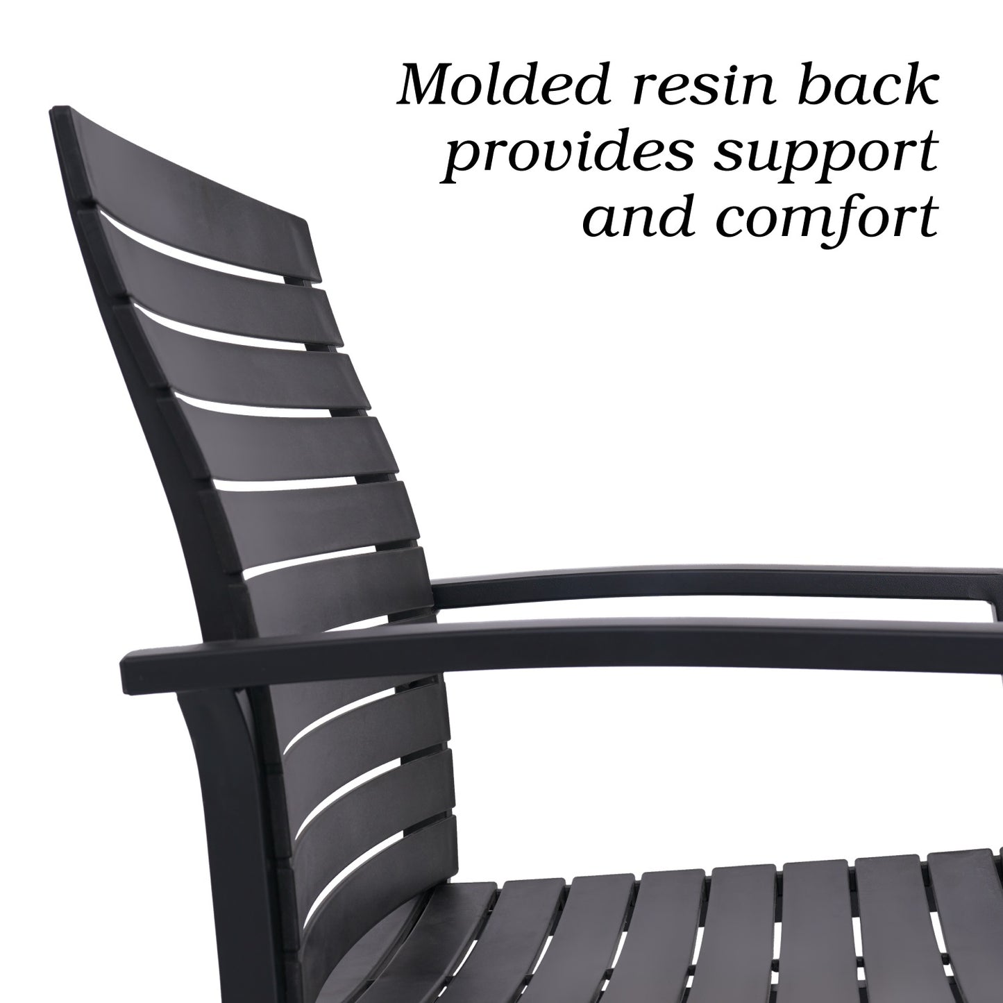 Aluminum and Resin Stackable Patio Dining Chairs