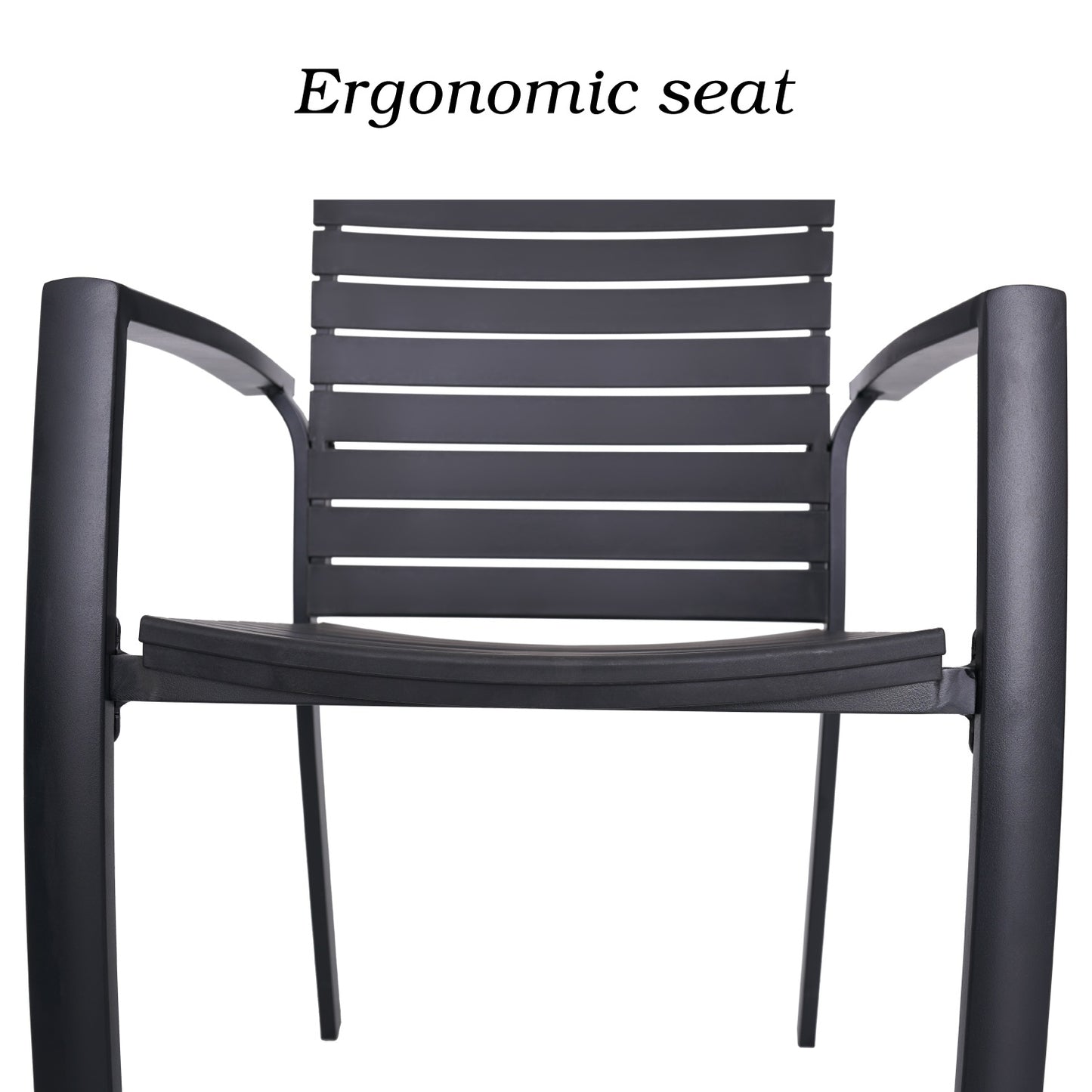 Aluminum and Resin Stackable Patio Dining Chairs