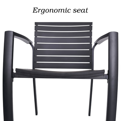 Aluminum and Resin Stackable Patio Dining Chairs