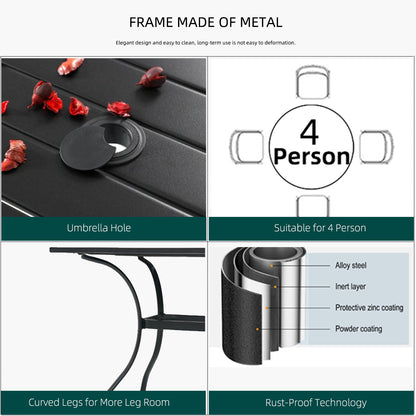 Patio Retro Swivel Chairs and 48" Round Table Set of 5