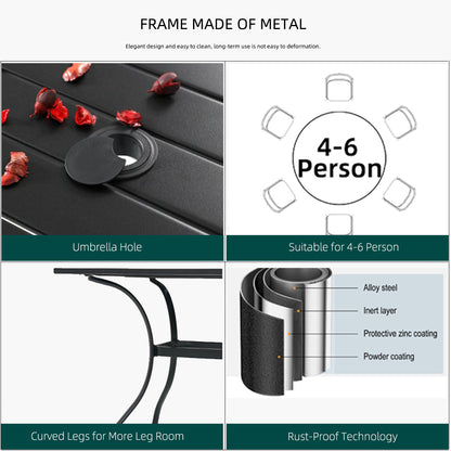 Patio Classic Swivel Chairs and 58" Round Table Set of 7