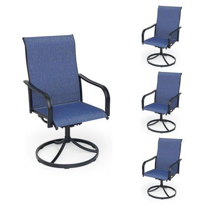 Swivel Patio Dining Chairs with Classic Arm
