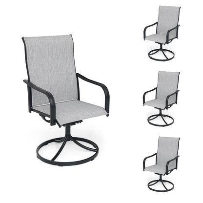 Swivel Patio Dining Chairs with Classic Arm