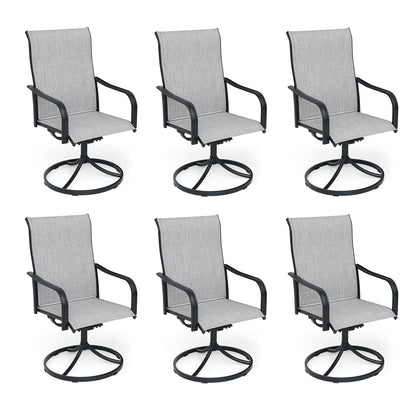 Swivel Patio Dining Chairs with Classic Arm