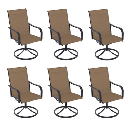 Swivel Patio Dining Chairs with Classic Arm