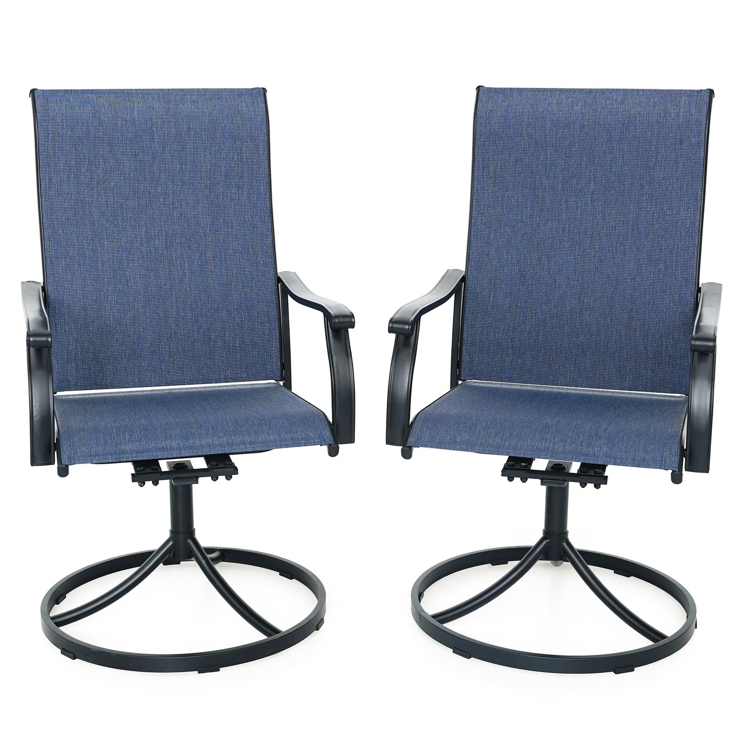 Swivel Patio Dining Chairs with Retro Arm