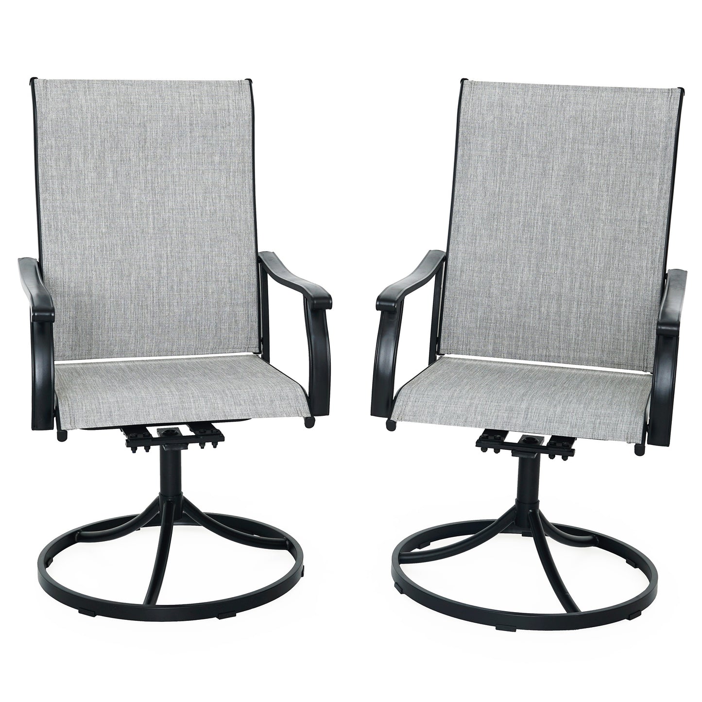 Swivel Patio Dining Chairs with Retro Arm
