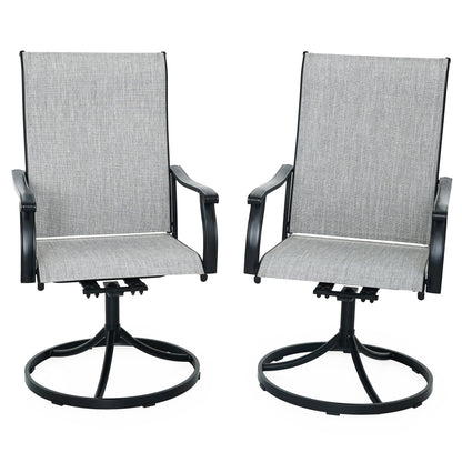 Swivel Patio Dining Chairs with Retro Arm