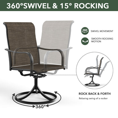 Patio Classic Swivel Chairs and 58" Round Table Set of 7