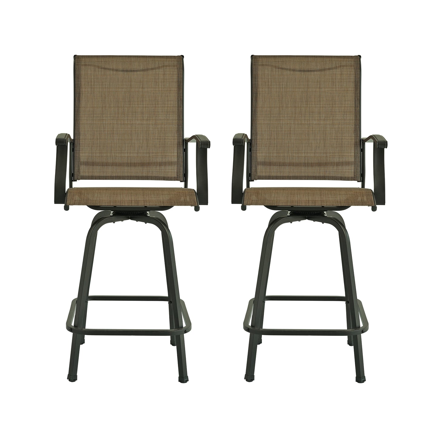 Sling Patio Swivel Bar Chairs Set