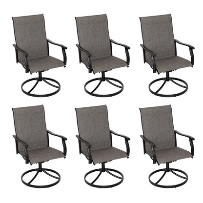 Swivel Patio Dining Chairs with Retro Arm