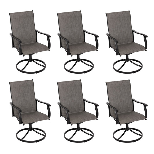 Swivel Patio Dining Chairs with Retro Arm