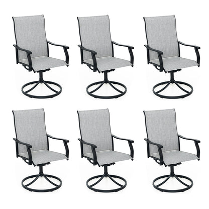 Swivel Patio Dining Chairs with Retro Arm