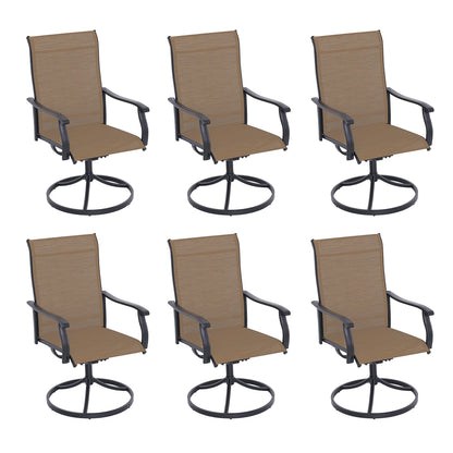 Swivel Patio Dining Chairs with Retro Arm