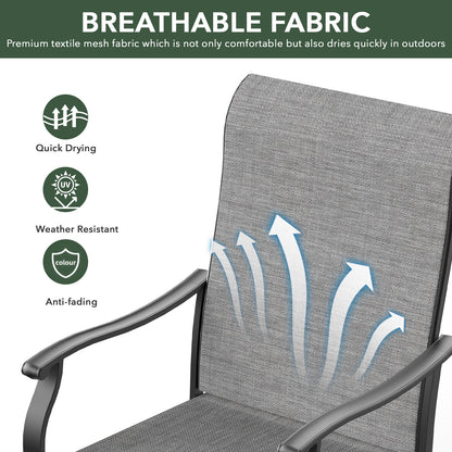 Swivel Patio Dining Chairs with Retro Arm