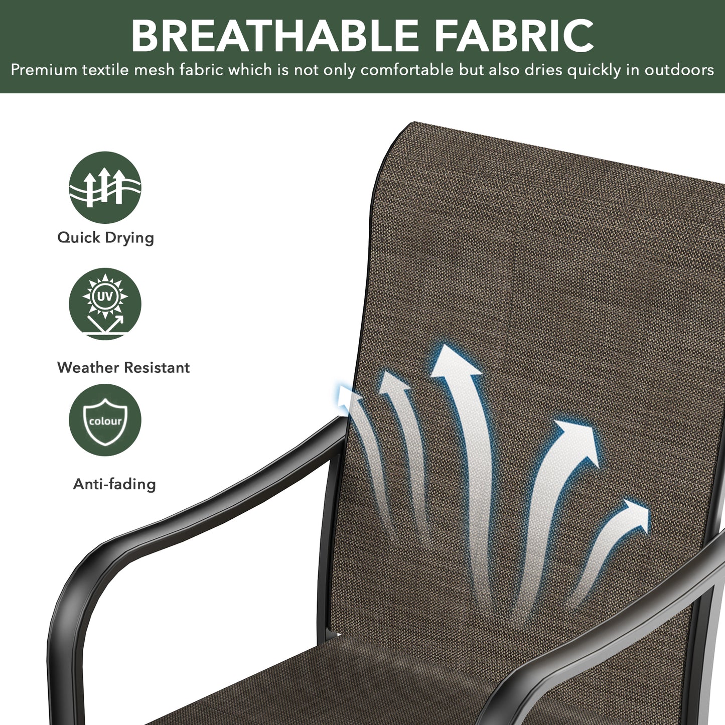 Patio Classic Swivel Chairs and 58" Round Table Set of 7