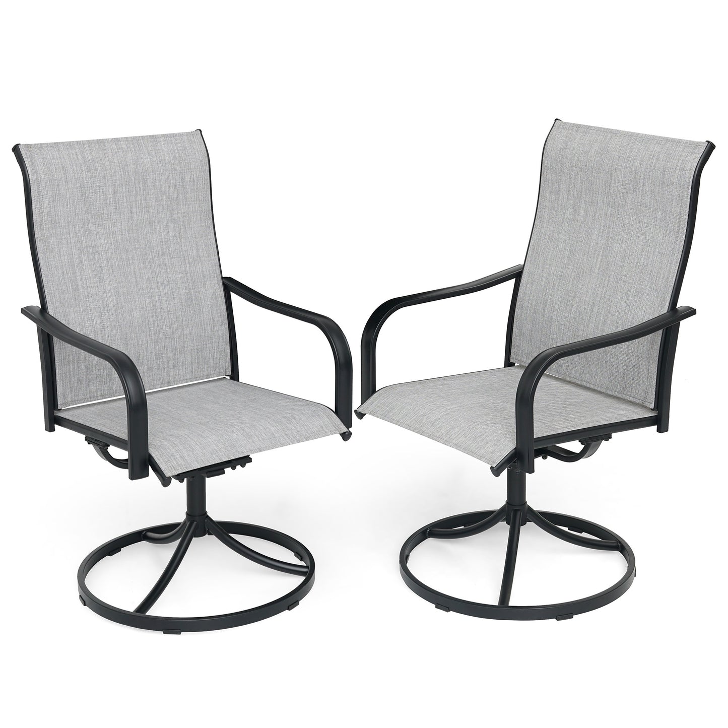 Swivel Patio Dining Chairs with Classic Arm