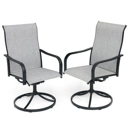 Swivel Patio Dining Chairs with Classic Arm