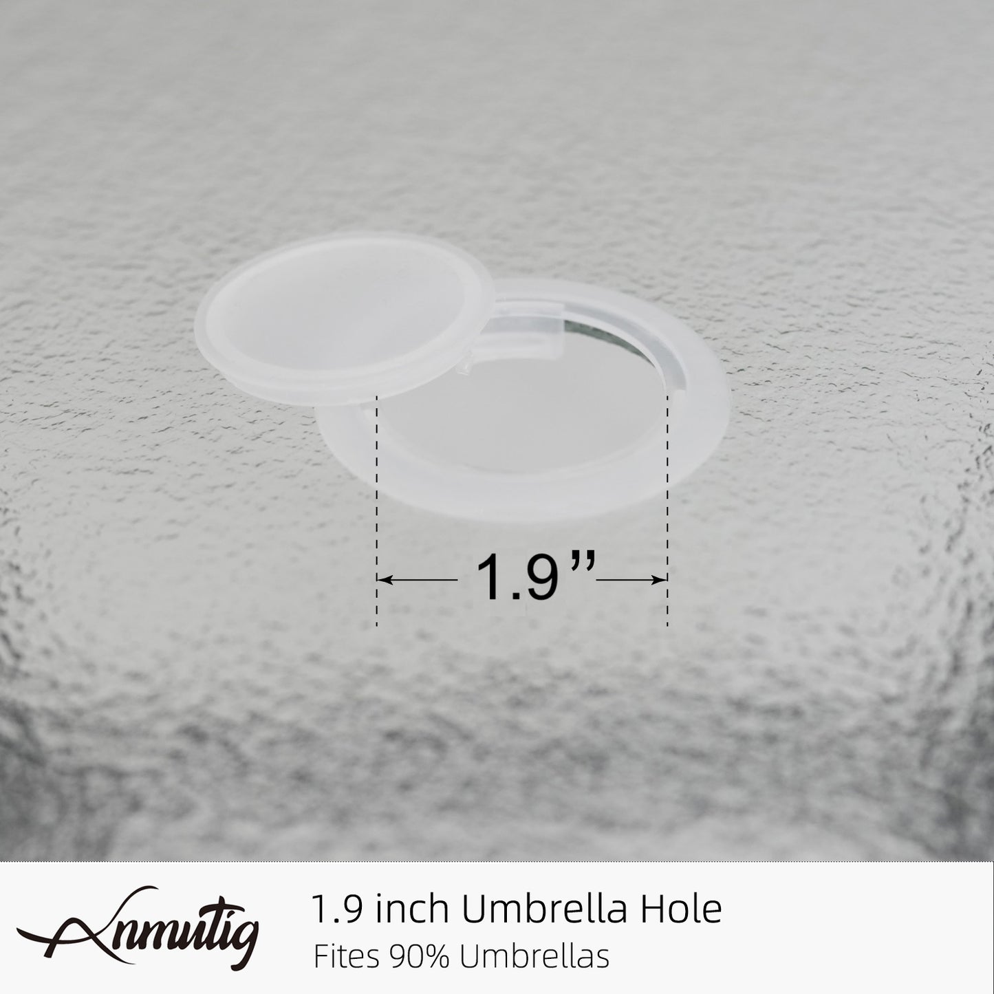 Mesa de comedor redonda de cristal de 40 pulgadas para patio con orificio para sombrilla 