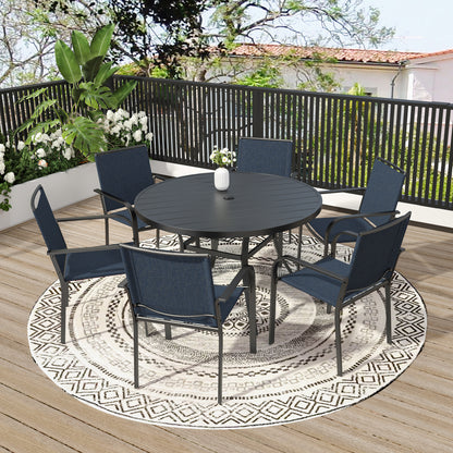 Patio 48" Round Table and Stackable Chairs Set of 7