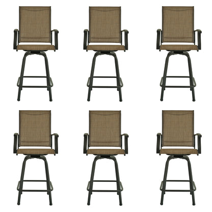 Sling Patio Swivel Bar Chairs Set