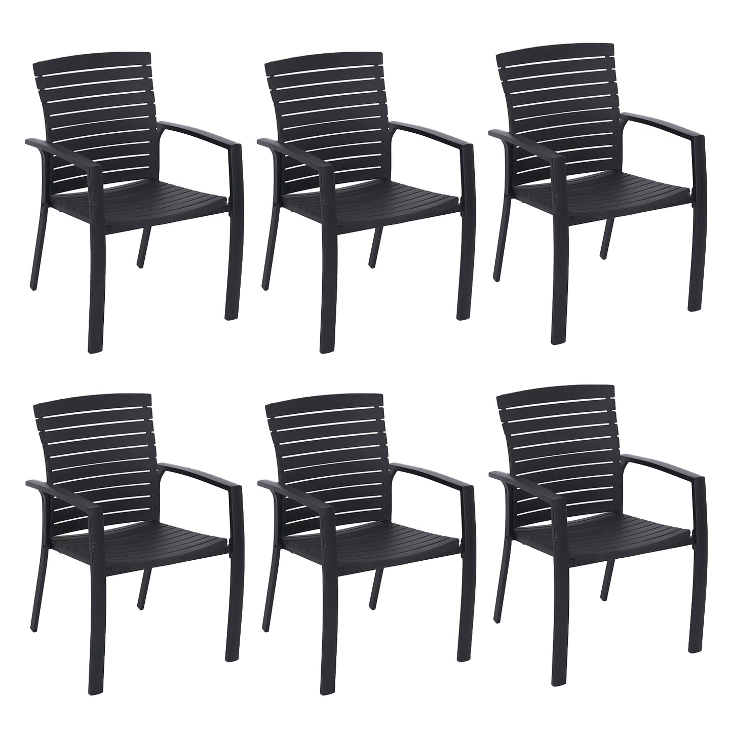 Aluminum and Resin Stackable Patio Dining Chairs