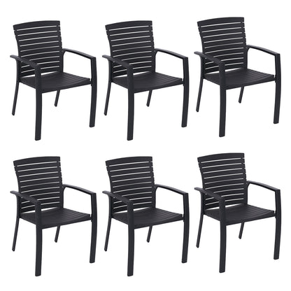 Aluminum and Resin Stackable Patio Dining Chairs