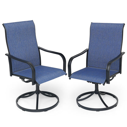 Swivel Patio Dining Chairs with Classic Arm