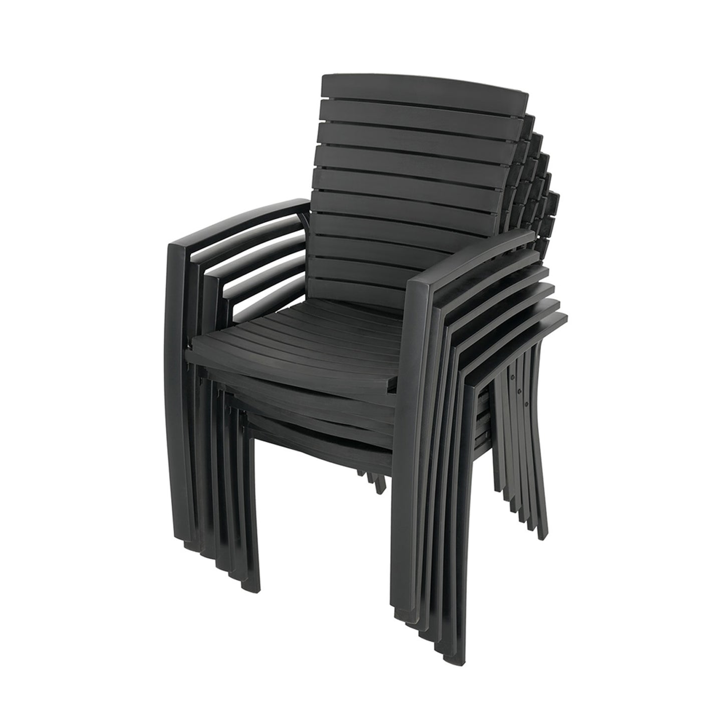 Aluminum and Resin Stackable Patio Dining Chairs