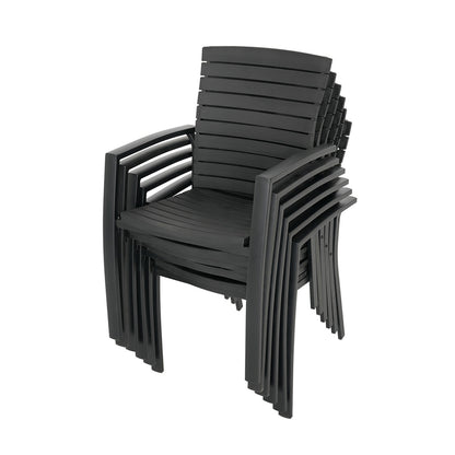 Aluminum and Resin Stackable Patio Dining Chairs