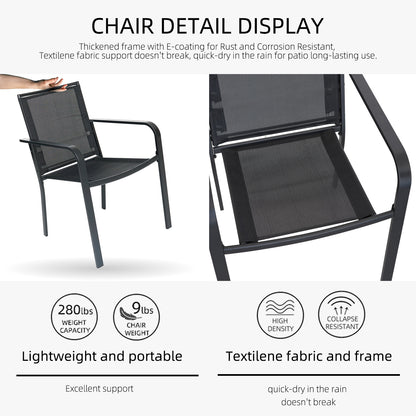 Sling Patio Stackable Dining Chairs