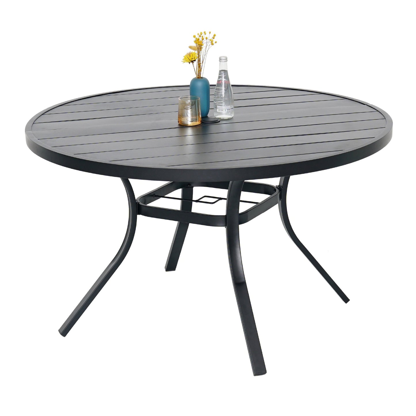48 inch Round Patio Dining Table with Umbrella Hole