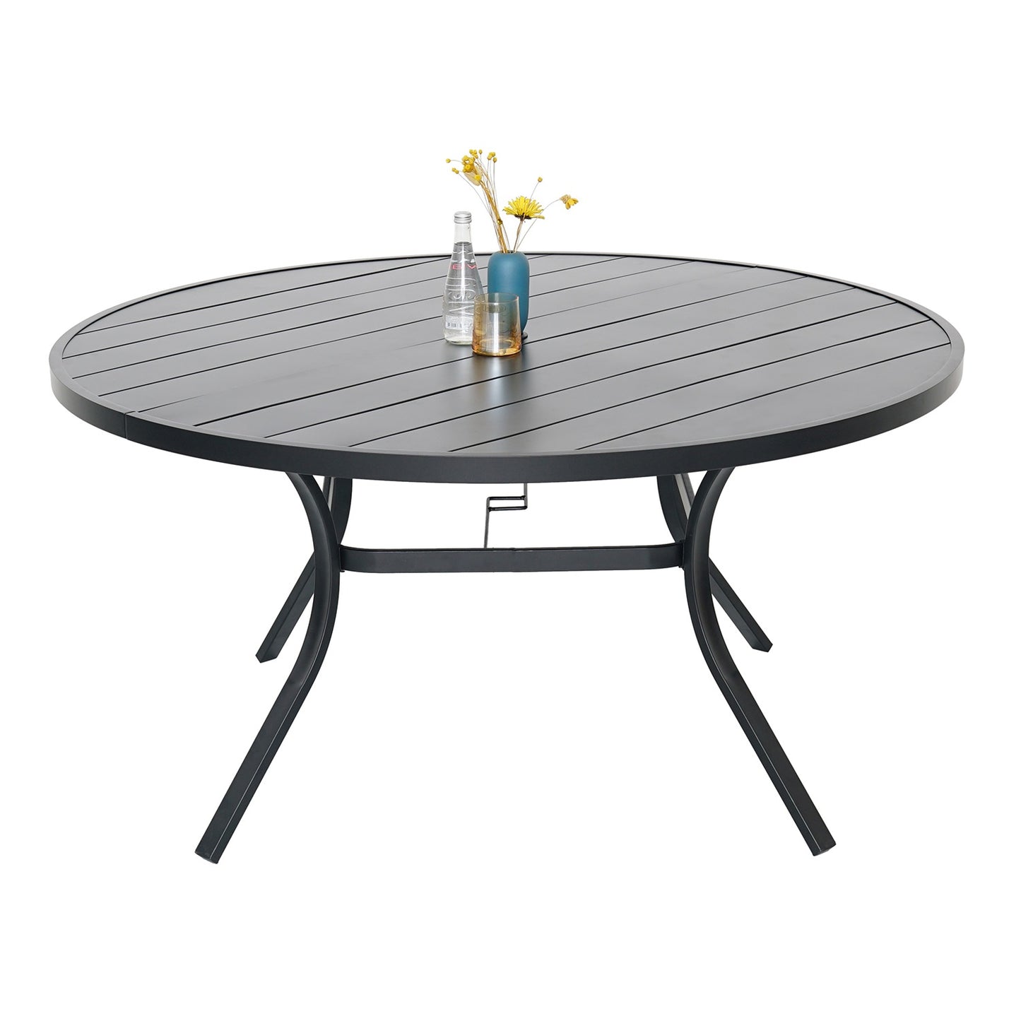 58 inch Round Patio Dining Table with Umbrella Hole