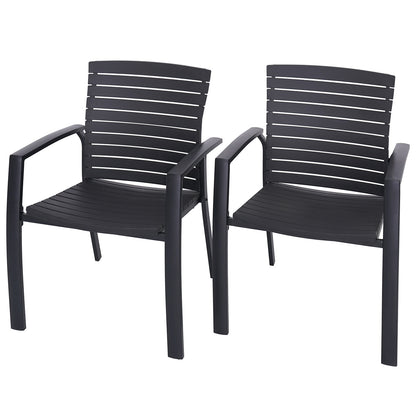 Aluminum and Resin Stackable Patio Dining Chairs