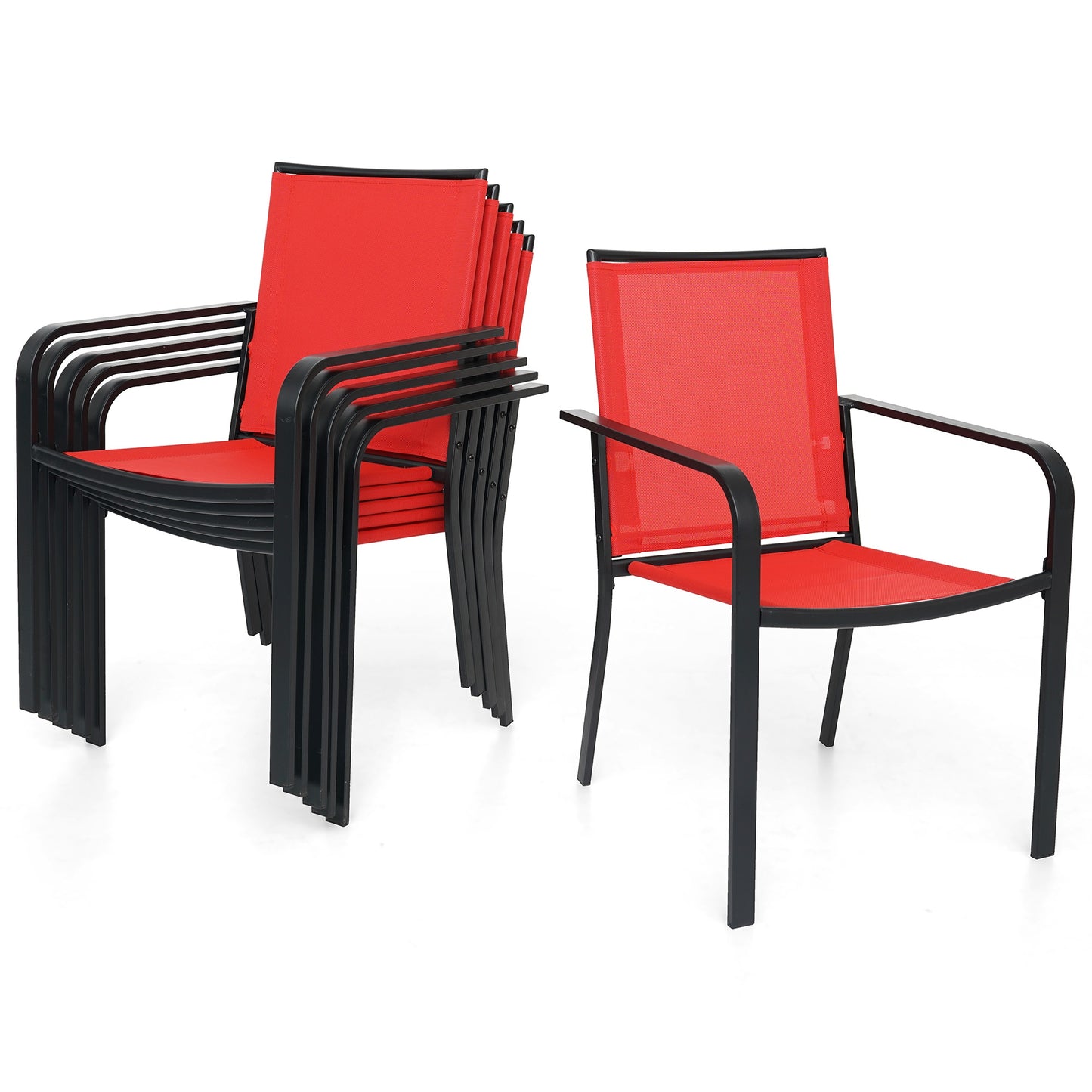 Sling Patio Stackable Dining Chairs