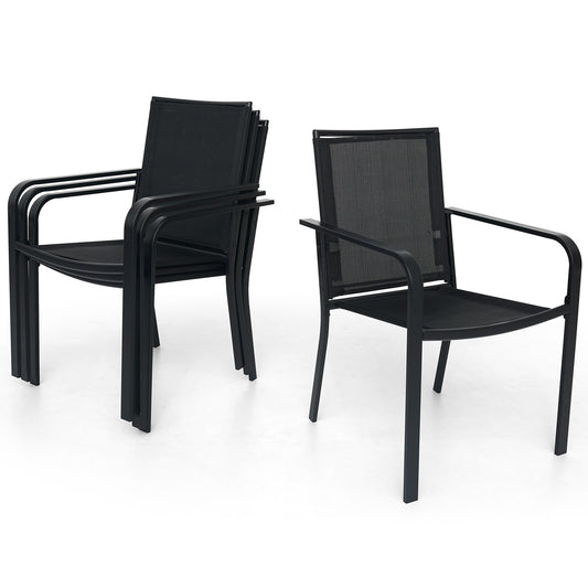 Sling Patio Stackable Dining Chairs