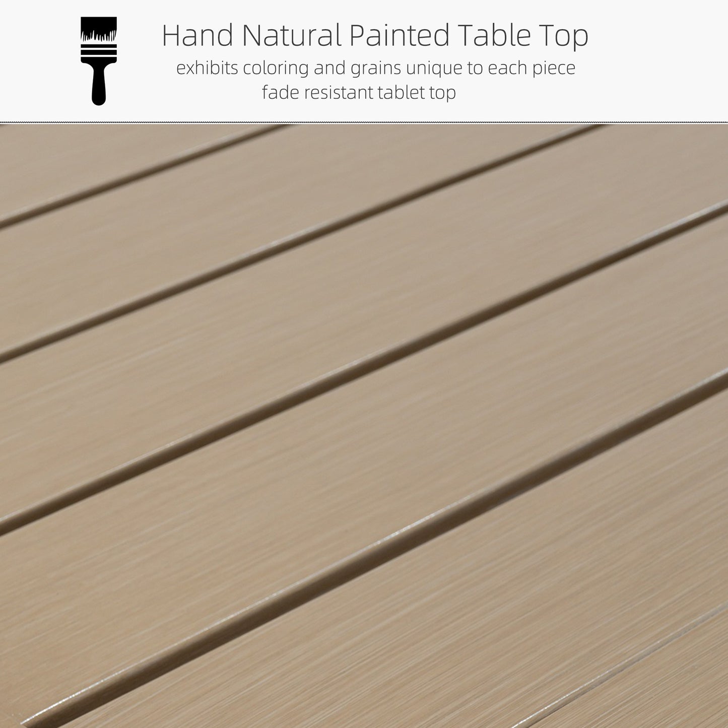 63" x 38" x 29" Rectangle Patio Dining Table with Umbrella Hole