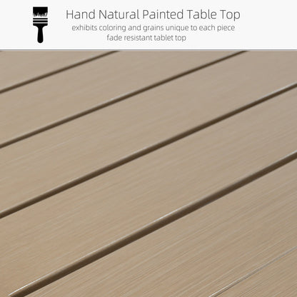 63" x 38" x 29" Rectangle Patio Dining Table with Umbrella Hole