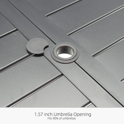 63" x 38" x 29" Rectangle Patio Dining Table with Umbrella Hole